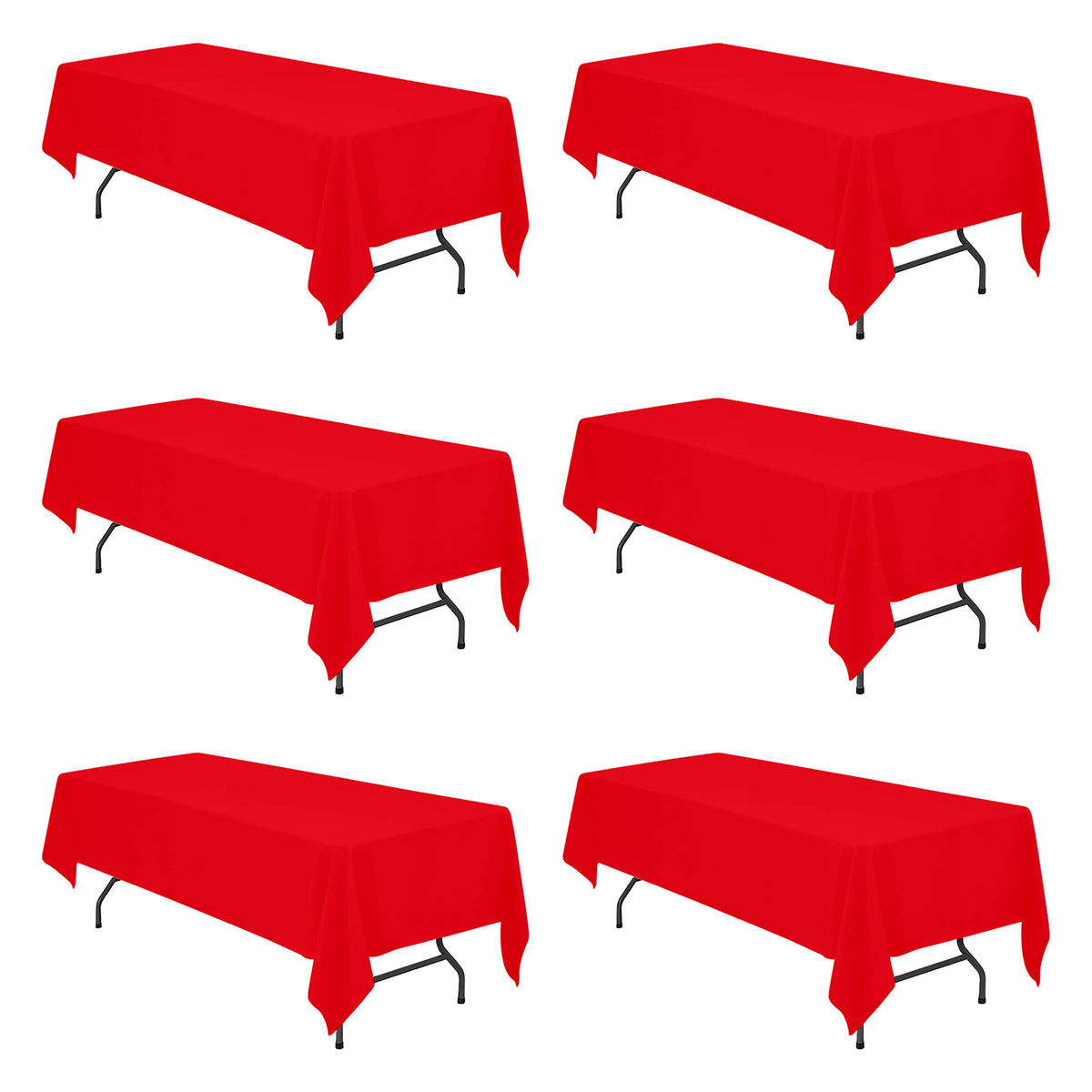 BRILLMAX 6 Pack White Tablecloths 60x126 Inch for 8ft Rectangle Tables