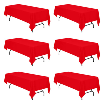 BRILLMAX 6 Pack White Tablecloths 60x126 Inch for 8ft Rectangle Tables