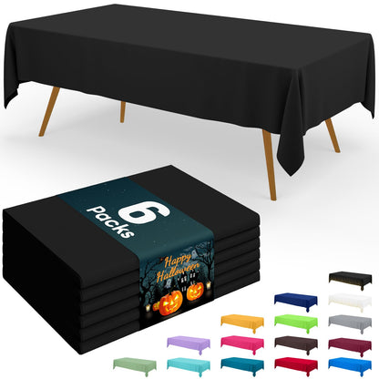 Smiry Plastic Disposable Waterproof Table Cloth - 54 x 108 Inch, 6 Packs