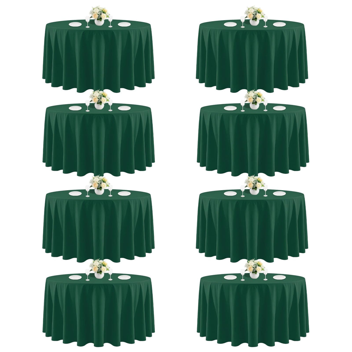 White Rectangle Table Cloth 60 x 102 Inch, 8 Pack