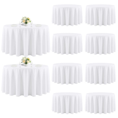 White Rectangle Table Cloth 60 x 102 Inch, 8 Pack