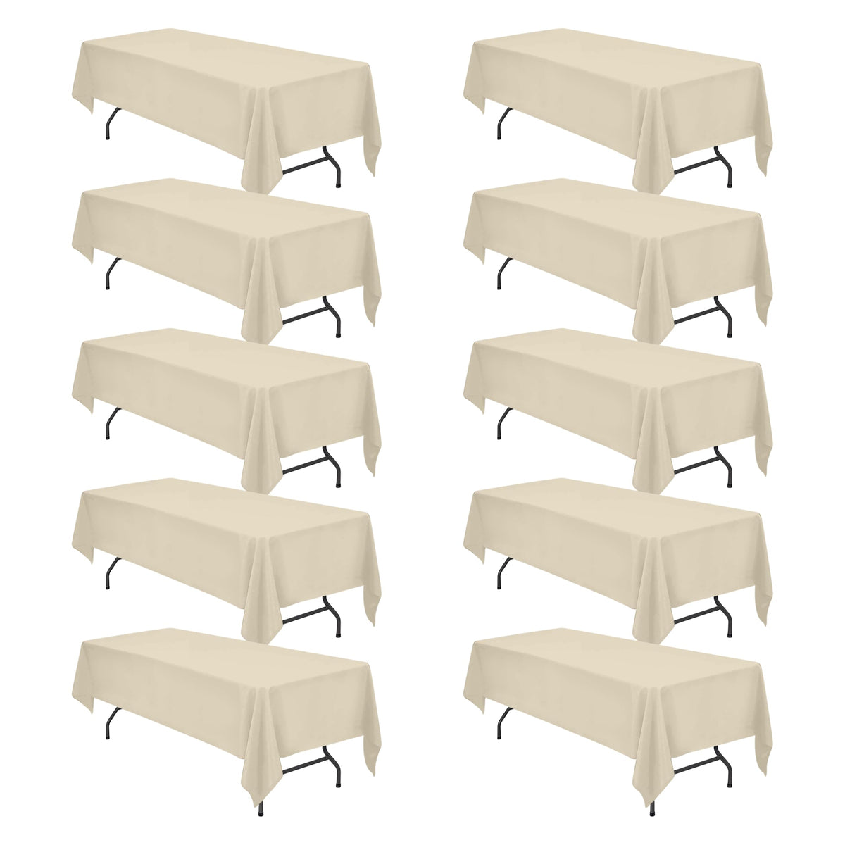 BRILLMAX 6 Pack White Tablecloths 60x126 Inch for 8ft Rectangle Tables