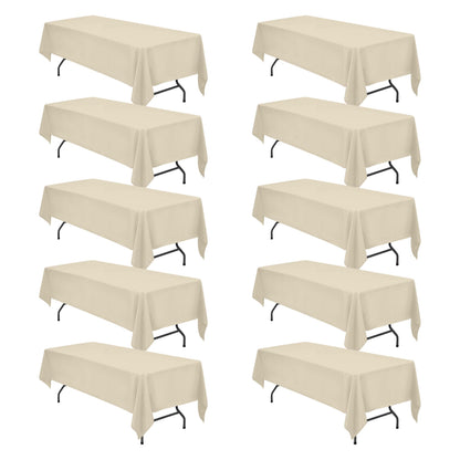 BRILLMAX 6 Pack White Tablecloths 60x126 Inch for 8ft Rectangle Tables