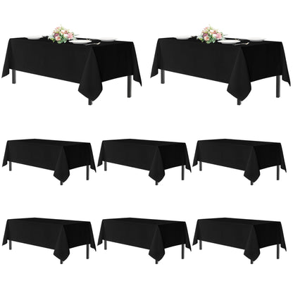 sancua 2 Pack Black Tablecloths 60x102 Inch for 6 Feet Rectangle Tables