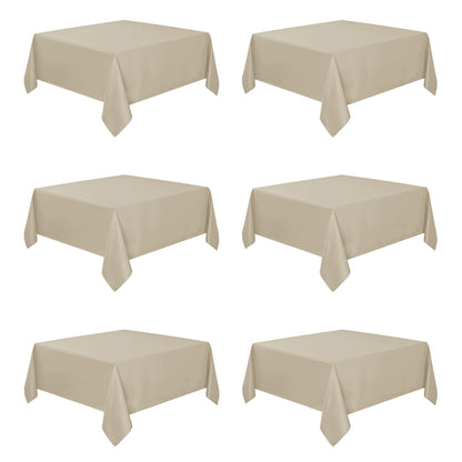 Fitable 6 Pack White Table Cloths 70x120 Inch for 6-8 Ft Rectangle Tables