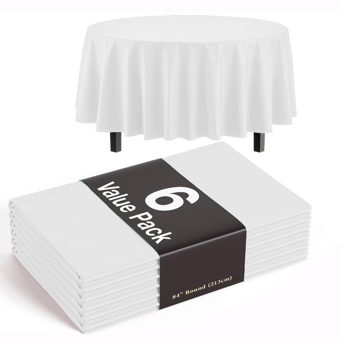 Exquisite Navy Plastic Table Cloth Disposable 6 Pack - 54 x 108 Inch Rectangle Tablecloth for 6 Foot Tables - Waterproof Table Cover for Party Wedding Birthday Graduation BBQ Catering