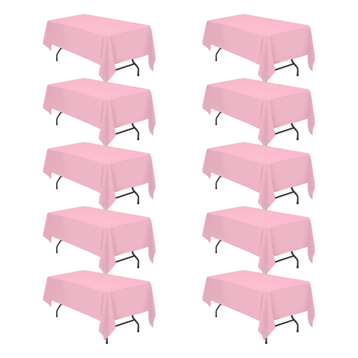 BRILLMAX 6 Pack White Tablecloths 60x126 Inch for 8ft Rectangle Tables