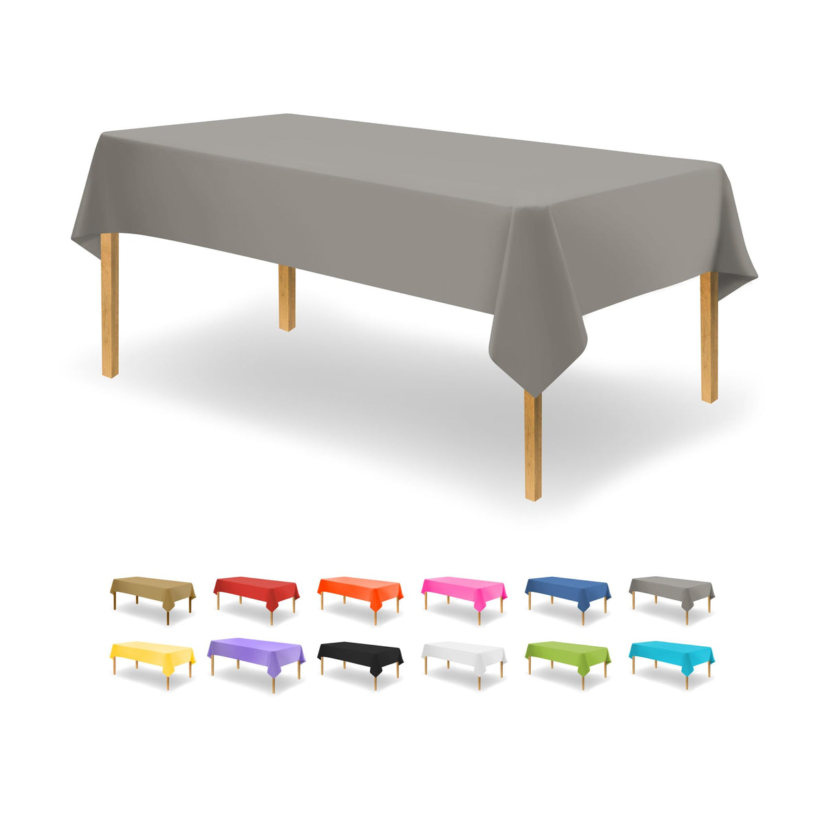 Party Dimensions White Disposable Plastic Tablecloth for Rectangle Tables (12 Pack) Table Cloths for Parties, Events & Weddings, Indoors Outdoors, 54 x 108 inches, Plastic Table Cover