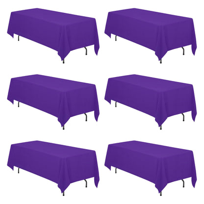 BRILLMAX 6 Pack White Tablecloths 60x126 Inch for 8ft Rectangle Tables