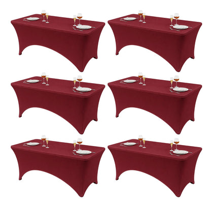 VidaFete Classic Series 140GSM Spandex Tablecloth 2Pcs, 6ft, White