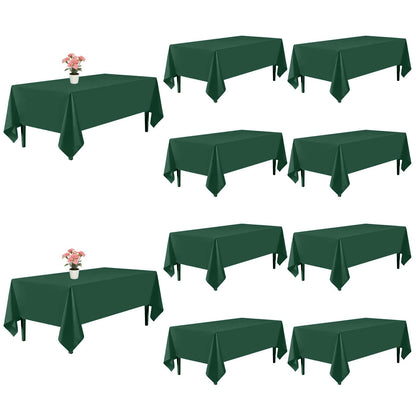 10 Pack Black Tablecloths 60 x 102 Inch for 6 Foot Rectangle Tables