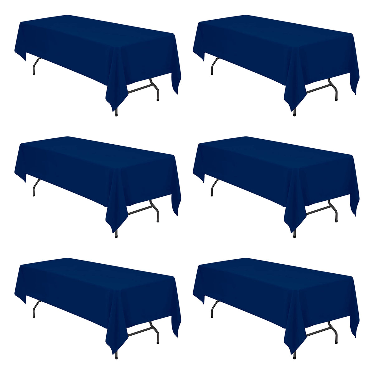 BRILLMAX 6 Pack White Tablecloths 60x126 Inch for 8ft Rectangle Tables
