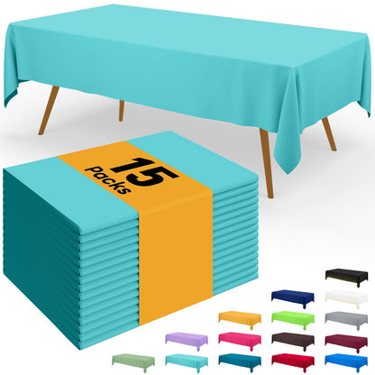 Smiry Plastic Disposable Waterproof Table Cloth - 54 x 108 Inch, 6 Packs