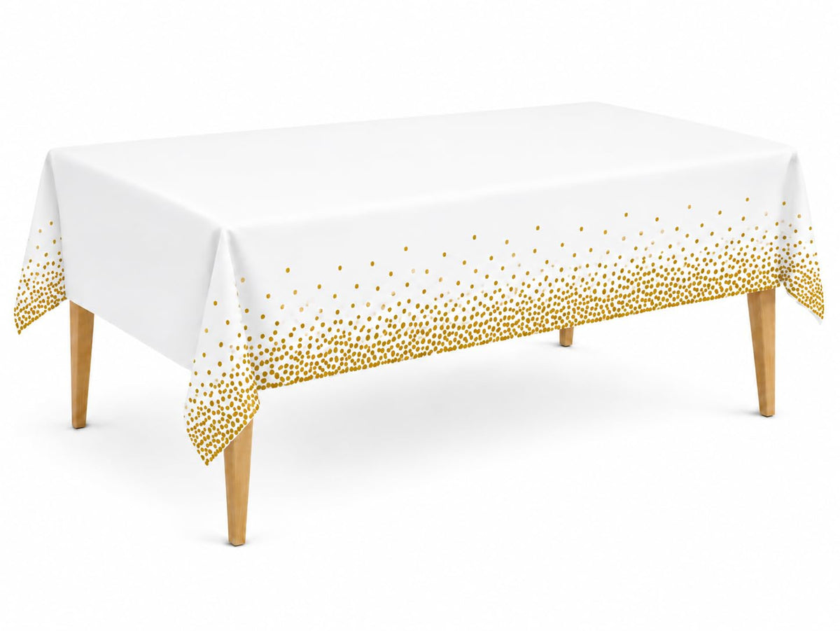 Party Dimensions White Disposable Plastic Tablecloth for Rectangle Tables (12 Pack) Table Cloths for Parties, Events & Weddings, Indoors Outdoors, 54 x 108 inches, Plastic Table Cover
