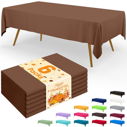 Smiry Plastic Disposable Waterproof Table Cloth - 54 x 108 Inch, 6 Packs
