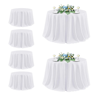 sancua 2 Pack White Table Cloth 60x102 Inch for 6 Feet Rectangle Tables