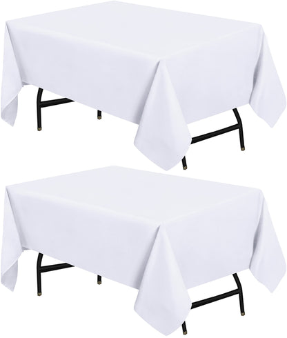 Utopia Kitchen Rectangle Table Cloth 2 Pack [60x102 Inches, Black]