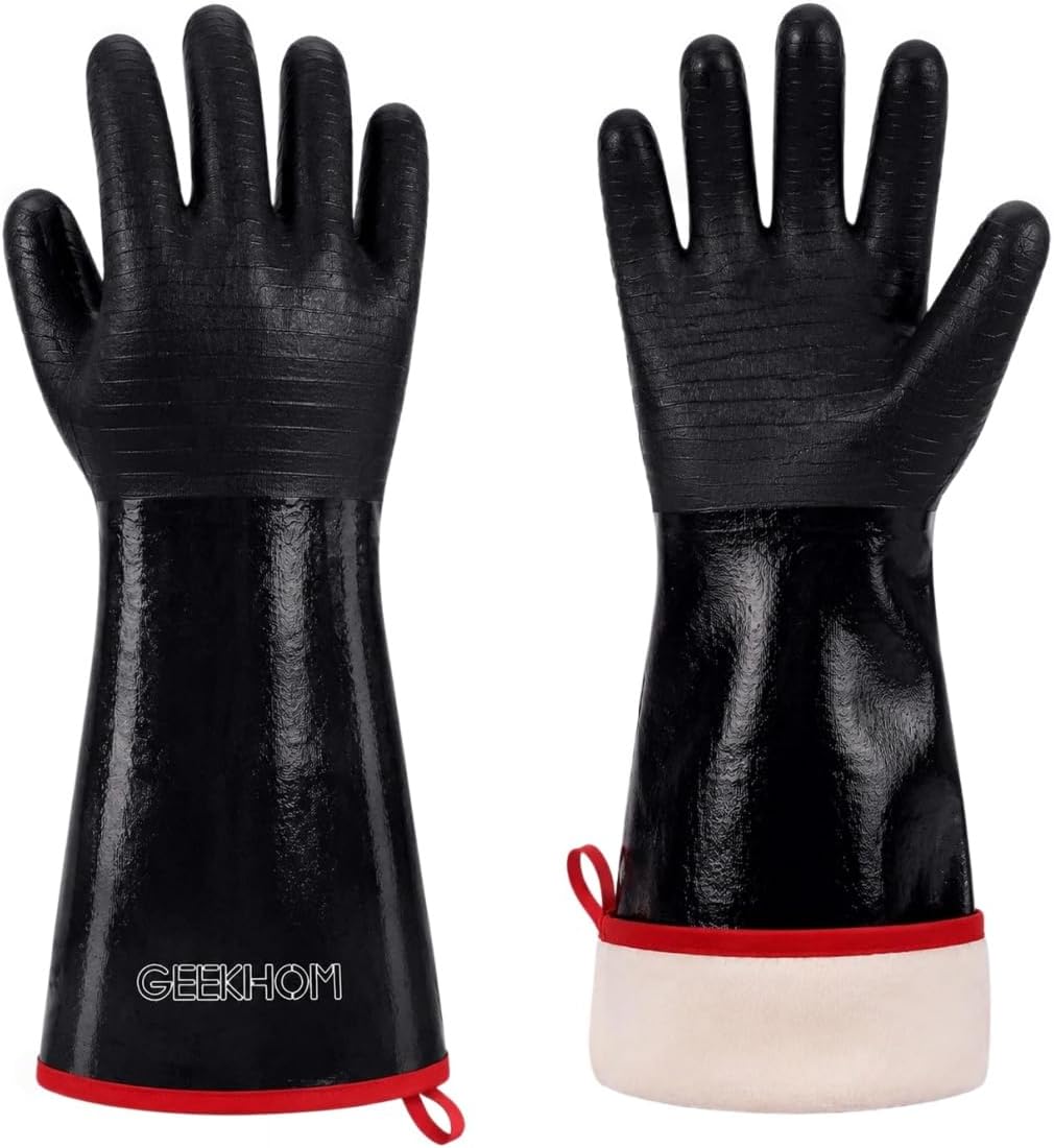 GEEKHOM 14-Inch Heat Resistant Gloves for Grilling 932°F Neoprene