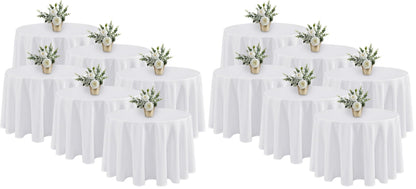Fitable 6 Pack White Table Cloths 70x120 Inch for 6-8 Ft Rectangle Tables