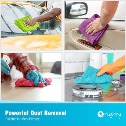 Orighty Microfiber Cleaning Cloth, Cleaning Rags, 12 Pack, 12x11 in