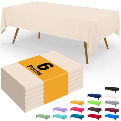 Smiry Plastic Disposable Waterproof Table Cloth - 54 x 108 Inch, 6 Packs