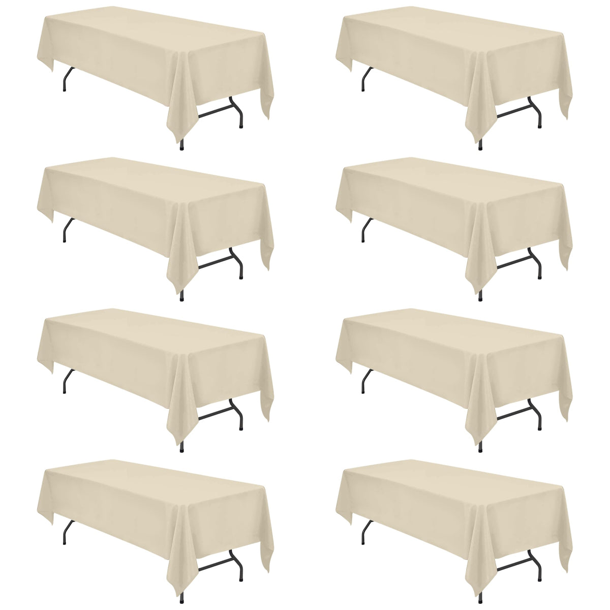 BRILLMAX 6 Pack White Tablecloths 60x126 Inch for 8ft Rectangle Tables