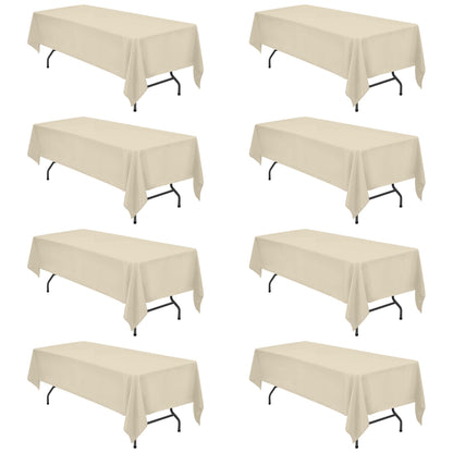 BRILLMAX 6 Pack White Tablecloths 60x126 Inch for 8ft Rectangle Tables