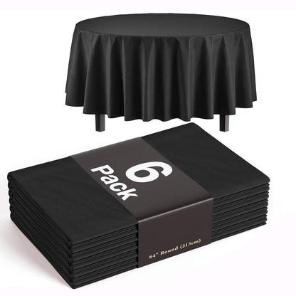 Exquisite Navy Plastic Table Cloth Disposable 6 Pack - 54 x 108 Inch Rectangle Tablecloth for 6 Foot Tables - Waterproof Table Cover for Party Wedding Birthday Graduation BBQ Catering