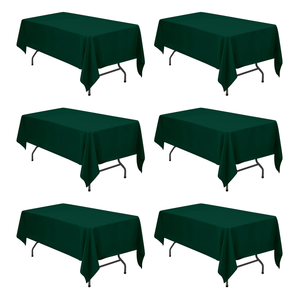 BRILLMAX 6 Pack White Tablecloths 60x126 Inch for 8ft Rectangle Tables