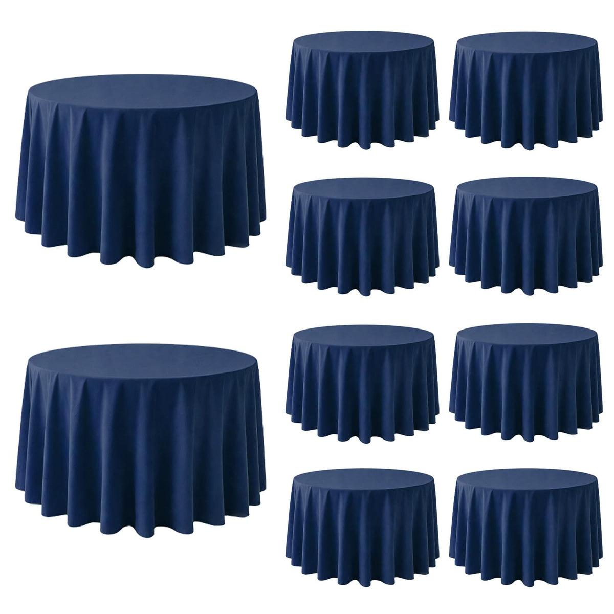 10 Pack Black Tablecloths 60 x 102 Inch for 6 Foot Rectangle Tables