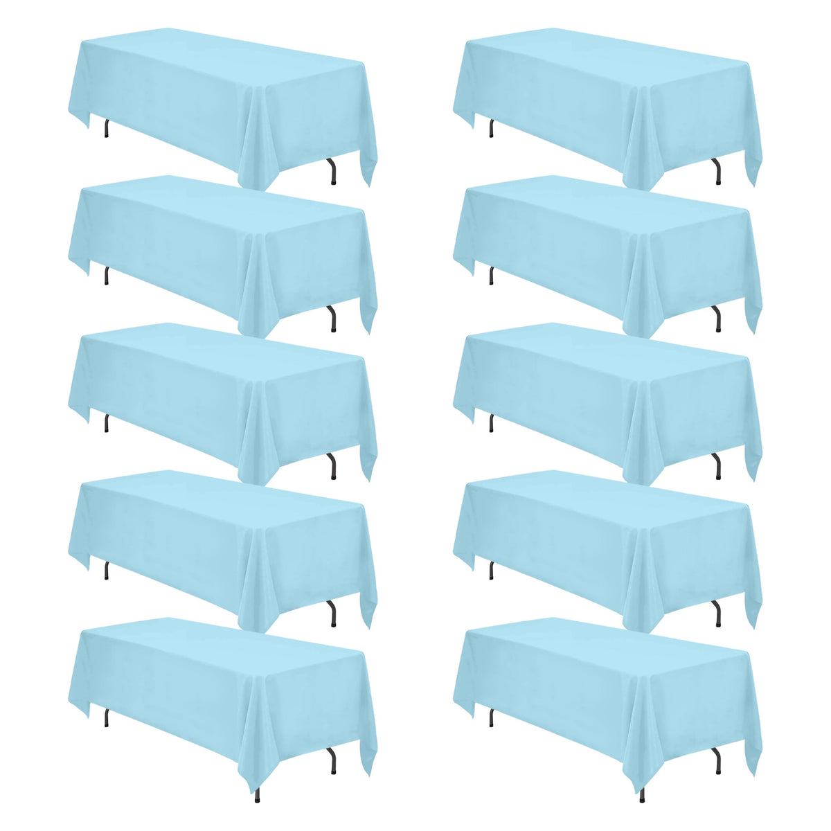 BRILLMAX 6 Pack White Tablecloths 60x126 Inch for 8ft Rectangle Tables