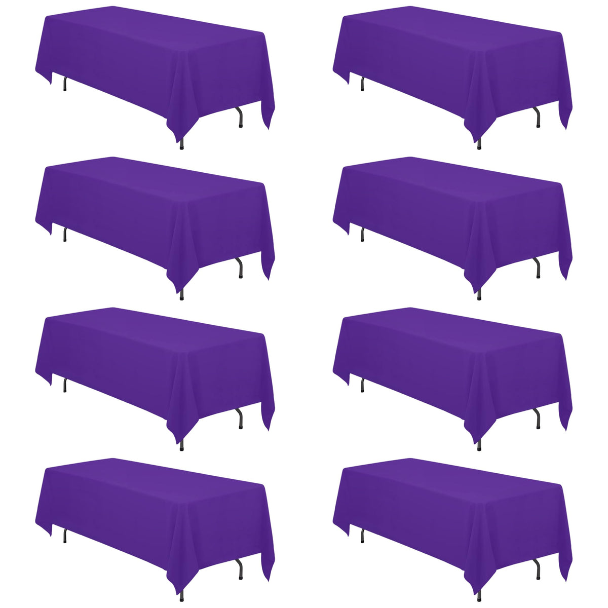 BRILLMAX 6 Pack White Tablecloths 60x126 Inch for 8ft Rectangle Tables