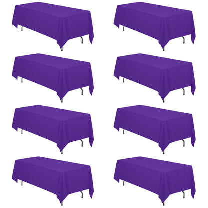 BRILLMAX 6 Pack White Tablecloths 60x126 Inch for 8ft Rectangle Tables