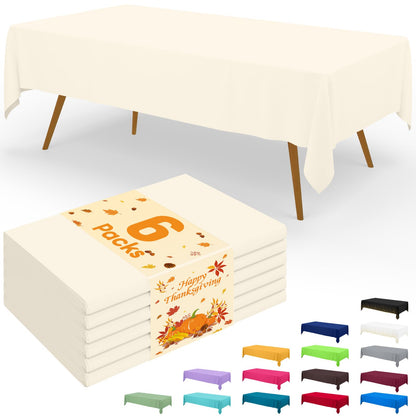Smiry Plastic Disposable Waterproof Table Cloth - 54 x 108 Inch, 6 Packs