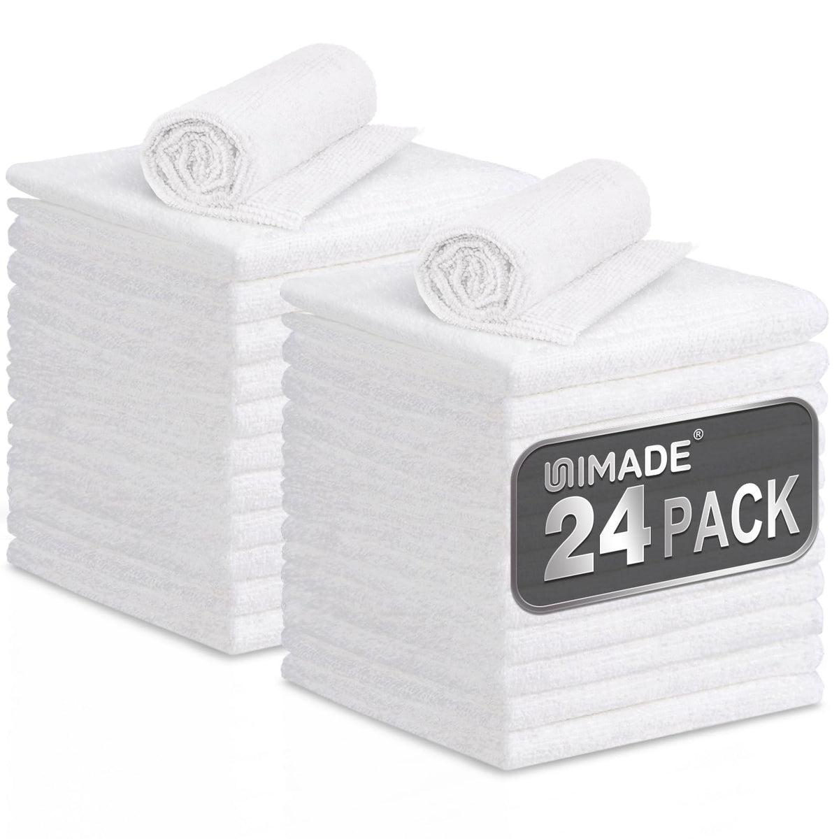 UNIMADE Microfiber Cleaning Cloth, 100PK Commercial Grade Work Rags