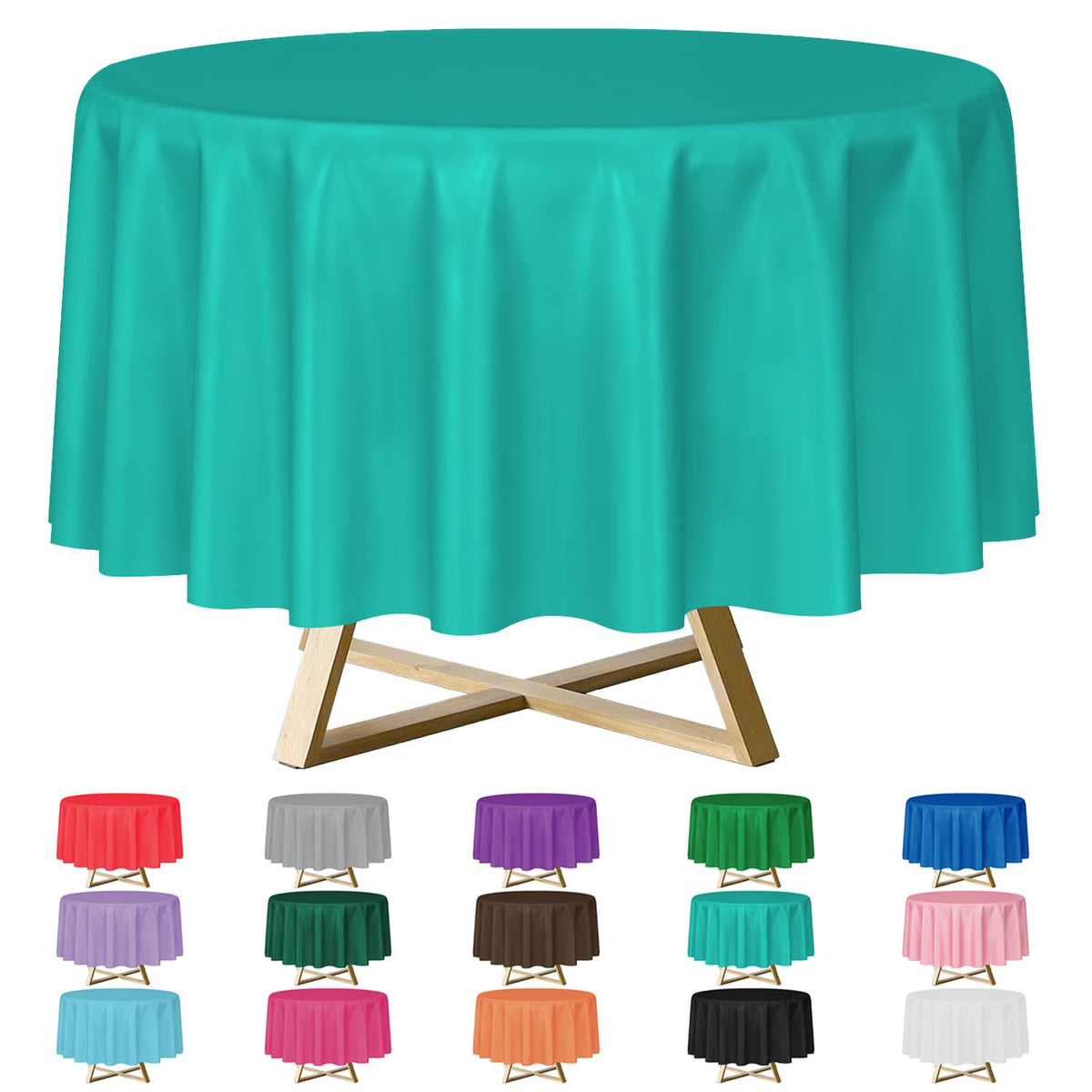 YSYJ 12 Pack Beige 54 x 108 Inch Disposable Plastic Tablecloths Rectangular Table Cloth Plastic Table Cover for Parties