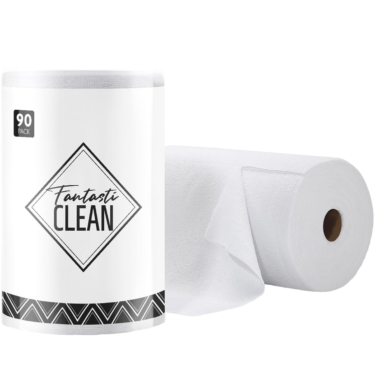 Fantasticlean Microfiber Cleaning Cloth Roll- 40 Sheets, 12" x 12" (White)