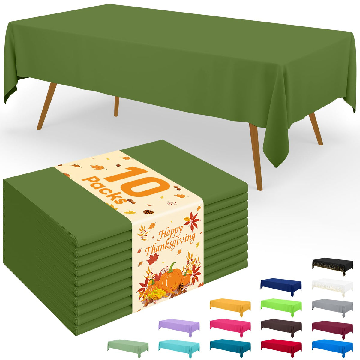 Smiry Plastic Disposable Waterproof Table Cloth - 54 x 108 Inch, 6 Packs