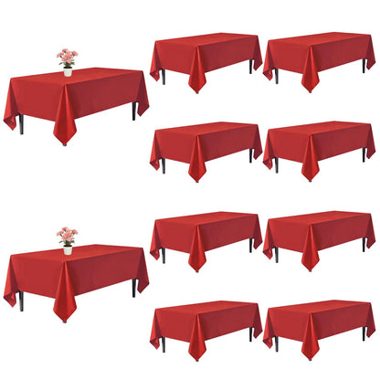10 Pack Black Tablecloths 60 x 102 Inch for 6 Foot Rectangle Tables