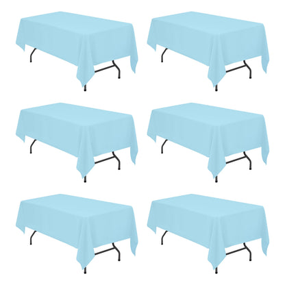 BRILLMAX 6 Pack White Tablecloths 60x126 Inch for 8ft Rectangle Tables