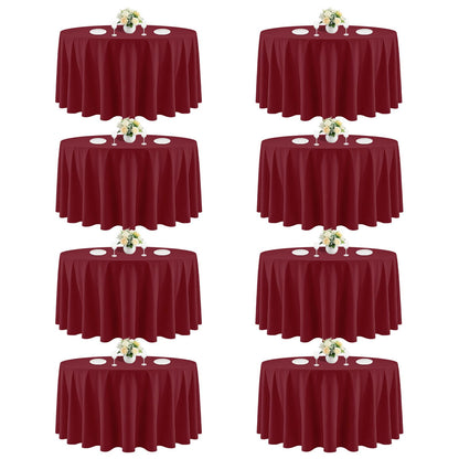 White Rectangle Table Cloth 60 x 102 Inch, 8 Pack