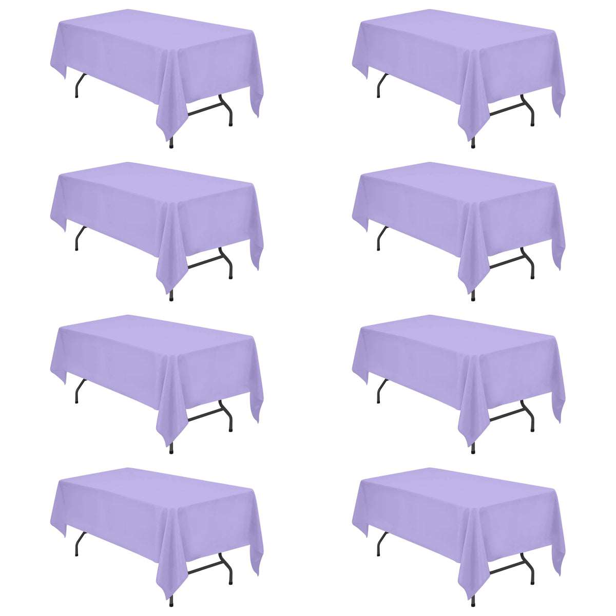 BRILLMAX 6 Pack White Tablecloths 60x126 Inch for 8ft Rectangle Tables