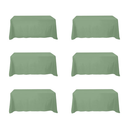 BRILLMAX 6 Pack White Tablecloths 60x126 Inch for 8ft Rectangle Tables