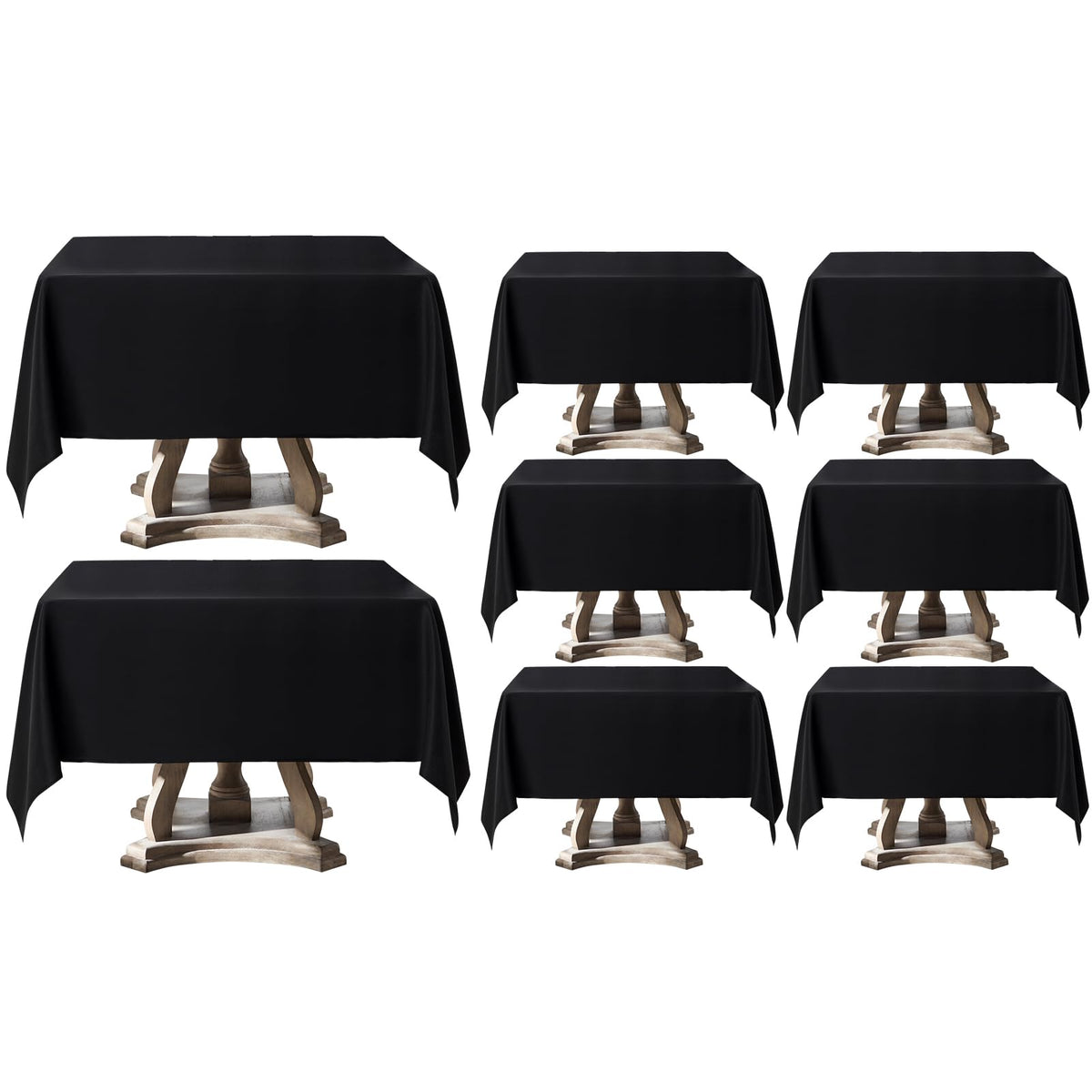 6 Pack Ivory Rectangle Tablecloths 60x120 Inch for 8ft Tables