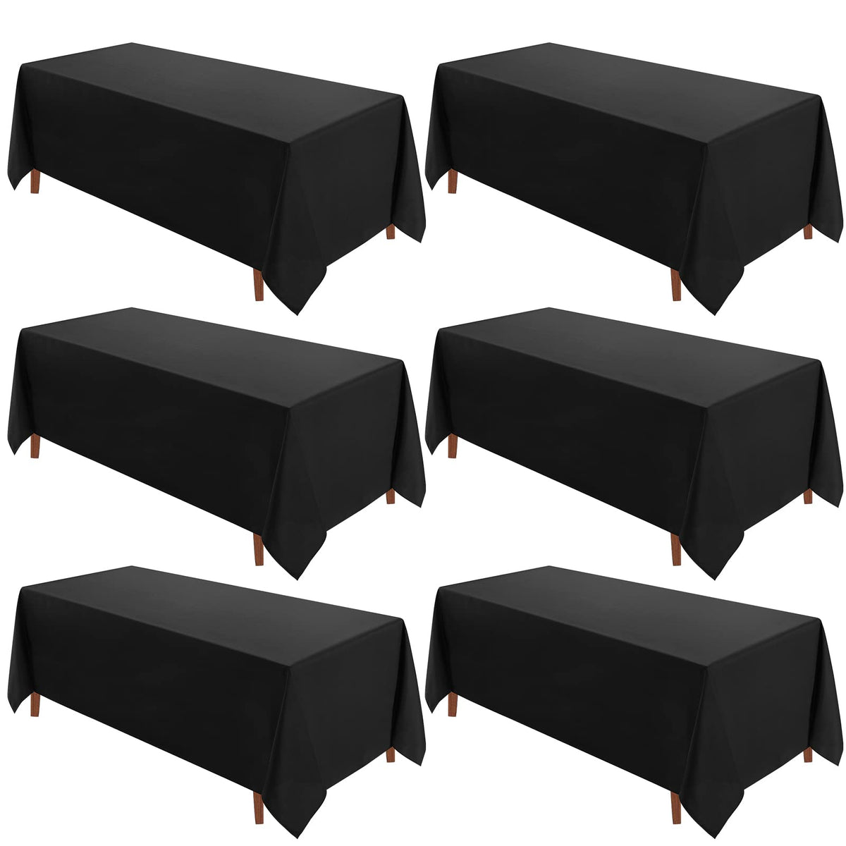 VidaFete Classic Series 10 Pack 90 * 132inch White Rectangle Tablecloth