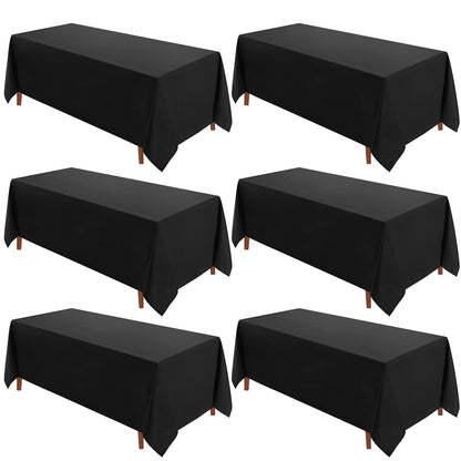 VidaFete Classic Series 10 Pack 90 * 132inch Black Rectangle Tablecloth