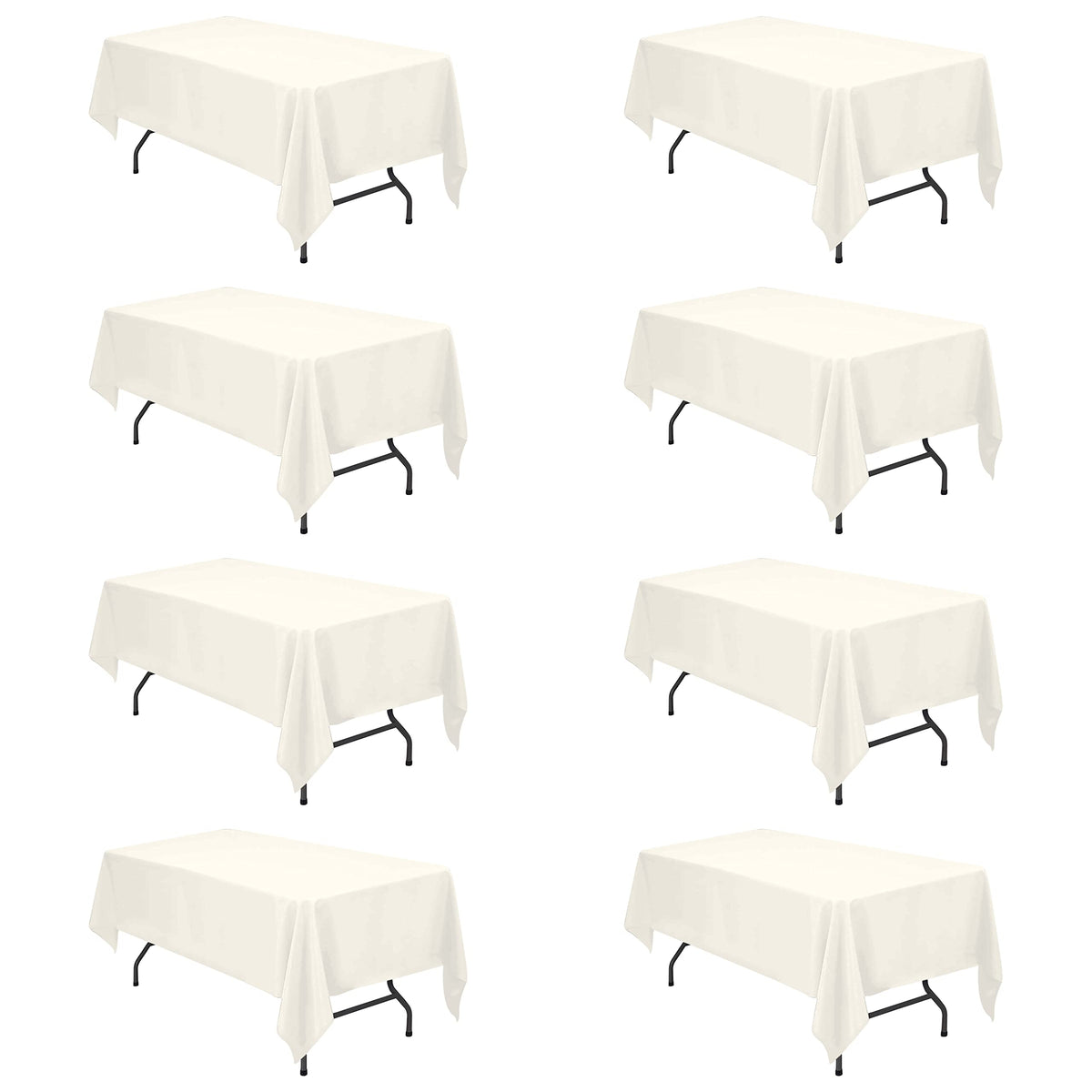 BRILLMAX 6 Pack White Tablecloths 60x126 Inch for 8ft Rectangle Tables