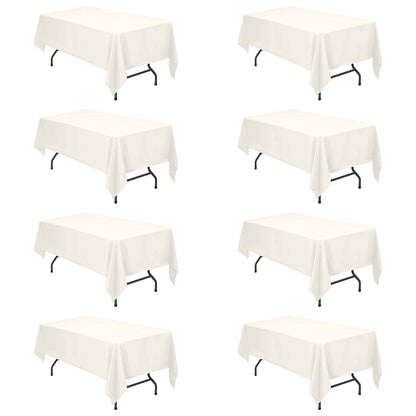 BRILLMAX 6 Pack White Tablecloths 60x126 Inch for 8ft Rectangle Tables