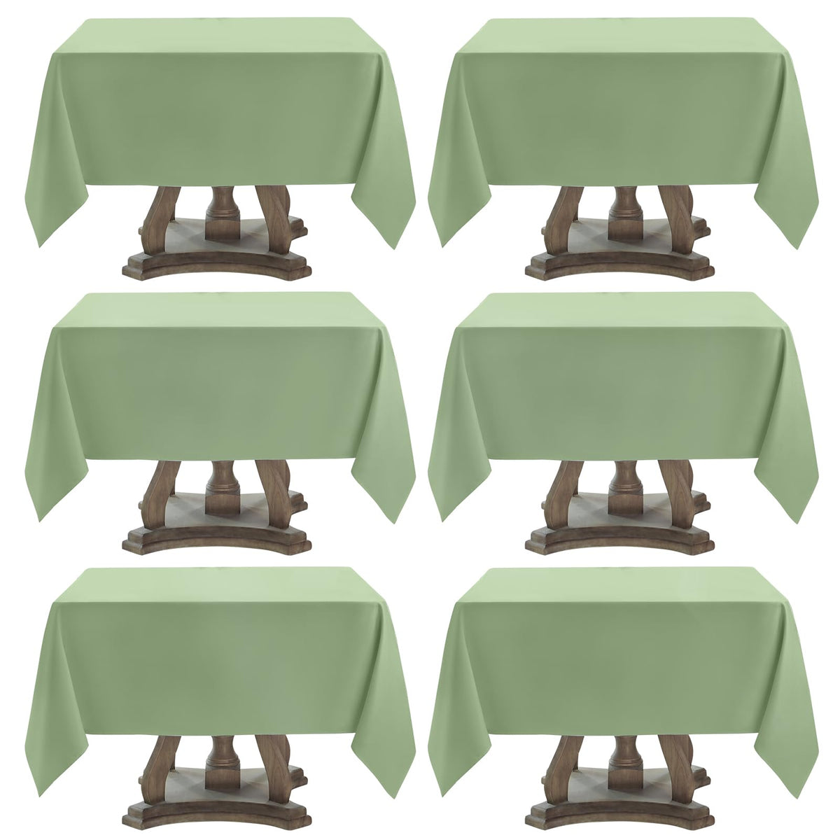 6 Pack Ivory Rectangle Tablecloths 60x120 Inch for 8ft Tables