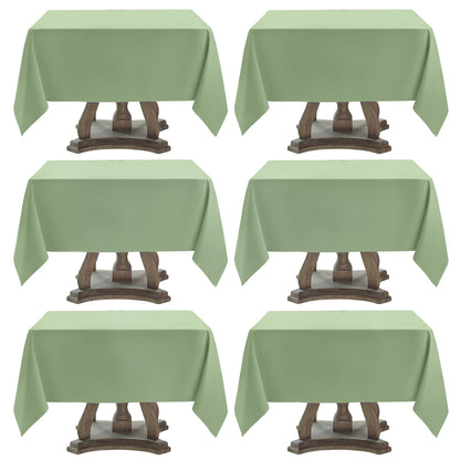 6 Pack Ivory Rectangle Tablecloths 60x120 Inch for 8ft Tables